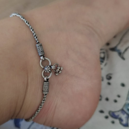 Cavigliera etnica indiana in argento 925 - JOTHWARA
