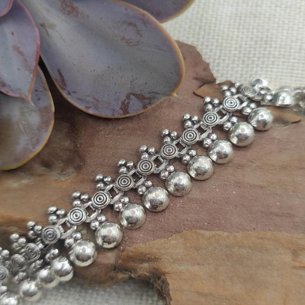 Cavigliera etnica indiana in argento 925 - KARKAJIT