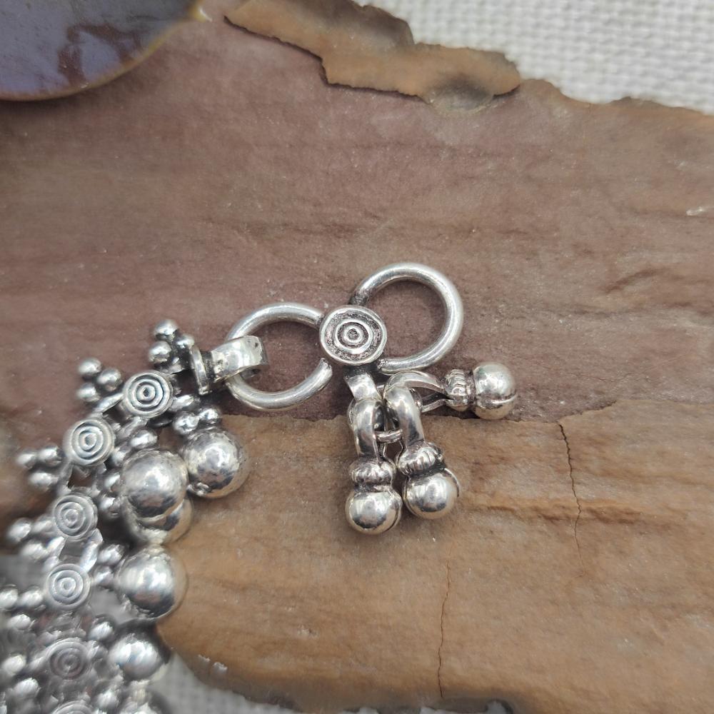 Cavigliera etnica indiana in argento 925 - KARKAJIT