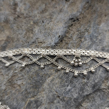 Cavigliera etnica indiana in argento 925 - MALVYA