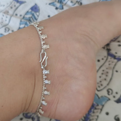 Cavigliera etnica indiana in argento 925 - NIWARU