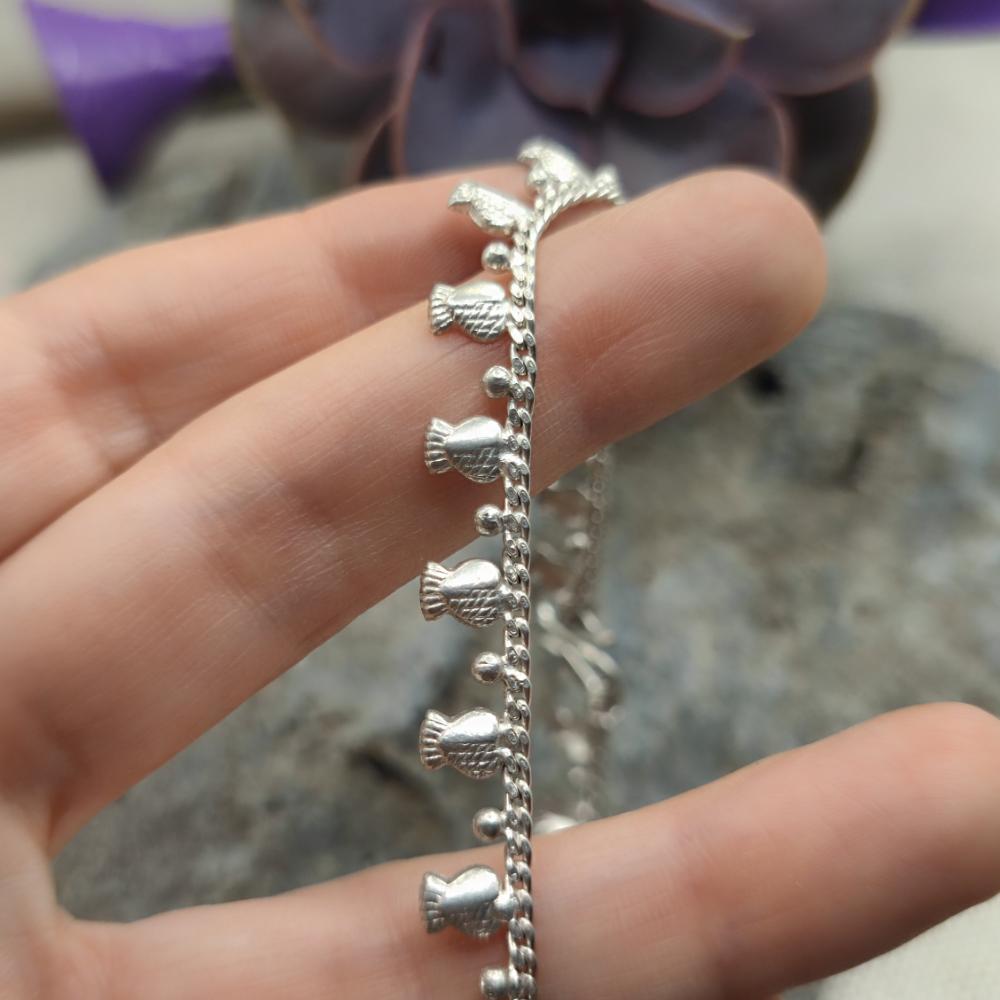 Cavigliera etnica indiana in argento 925 - NIWARU