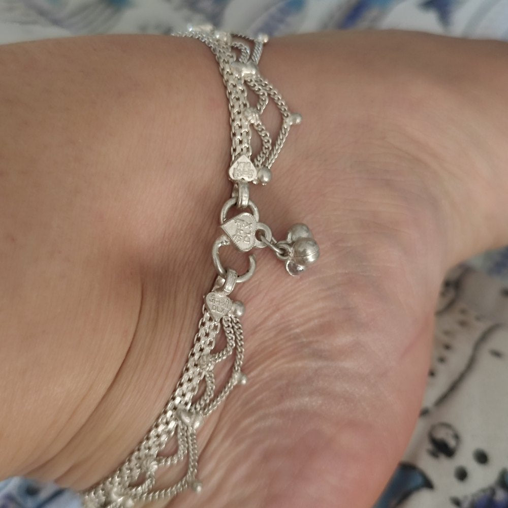 Cavigliera etnica indiana in argento 925 - VHAISALI