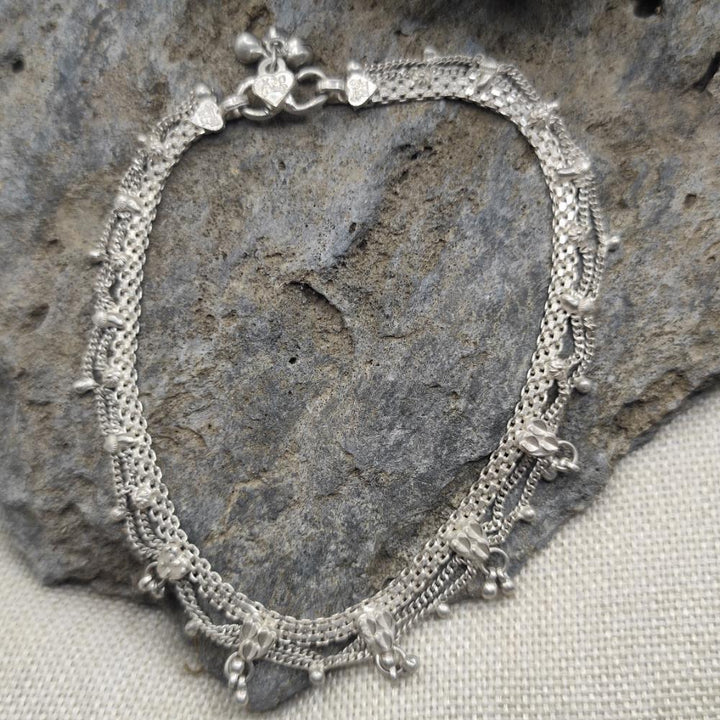 Cavigliera etnica indiana in argento 925 - VHAISALI