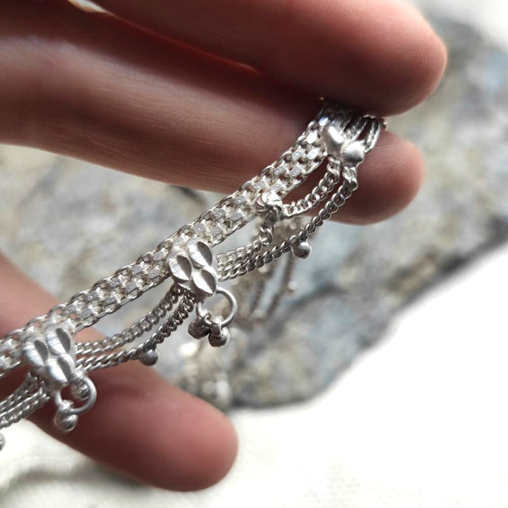 Cavigliera etnica indiana in argento 925 - VHAISALI