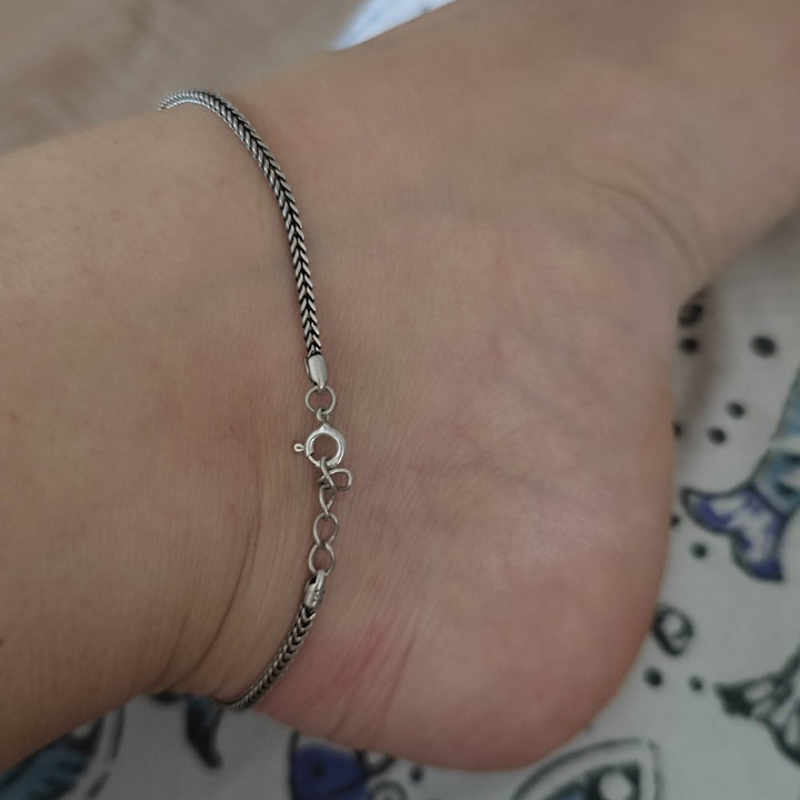 Cavigliera etnica indiana in argento 925 - VIDHAYA