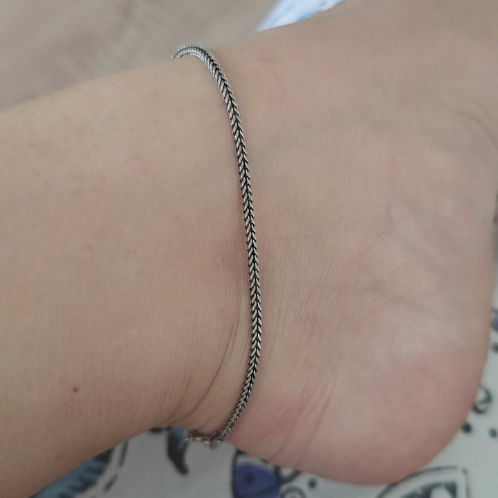 Cavigliera etnica indiana in argento 925 - VIDHAYA