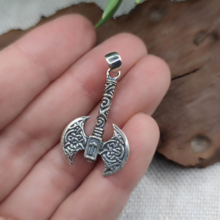 Ciondolo ascia vichinga in argento 925 - THOR