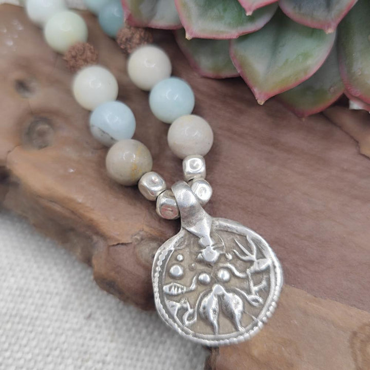 Collana artigianale acquamarina in argento 925 - NARMADA