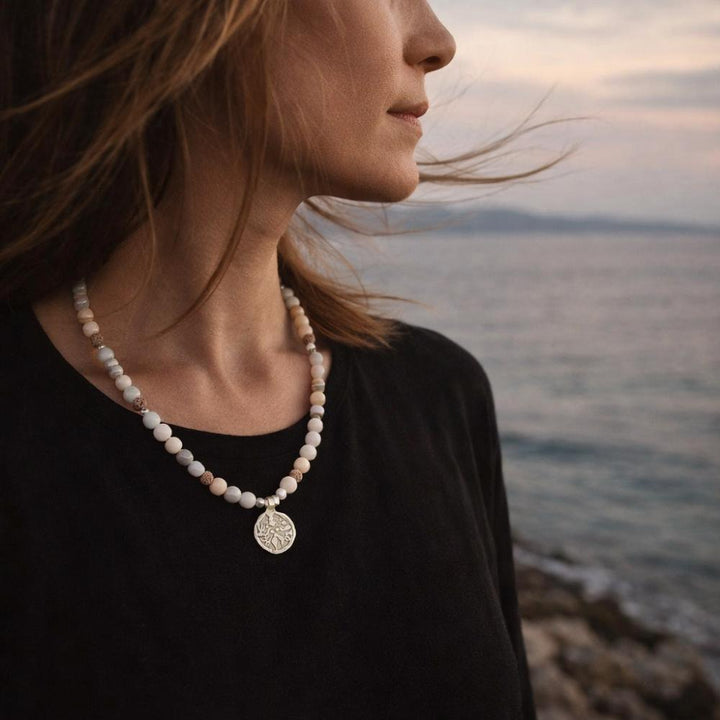 Collana artigianale acquamarina in argento 925 - NARMADA