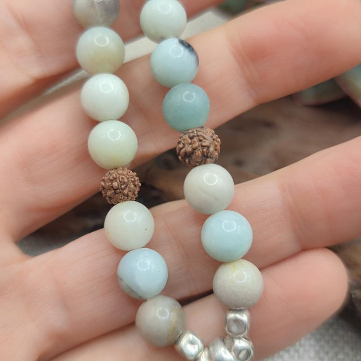 Collana artigianale acquamarina in argento 925 - NARMADA