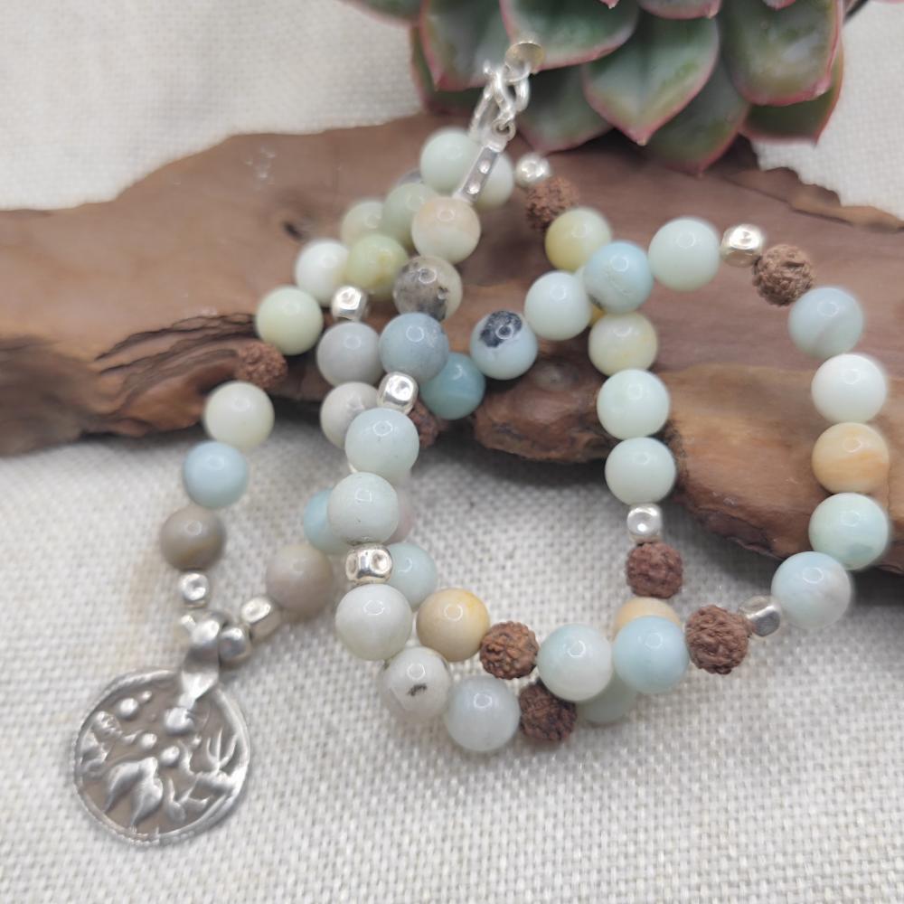 Collana artigianale acquamarina in argento 925 - NARMADA