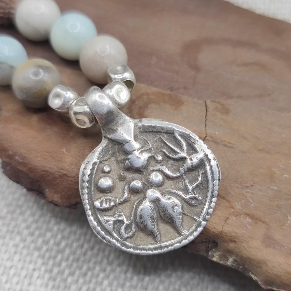 Collana artigianale acquamarina in argento 925 - NARMADA