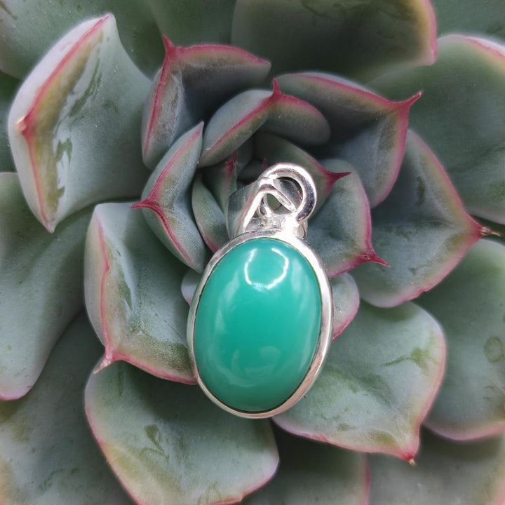 Ciondolo CRISOPRASIO Cabouchon in argento 925 - OSMANIA
