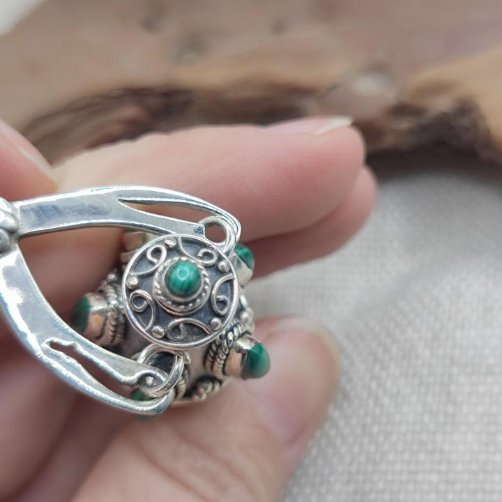 Ciondolo etnico in argento 925 cristallo di rocca - YAPETA