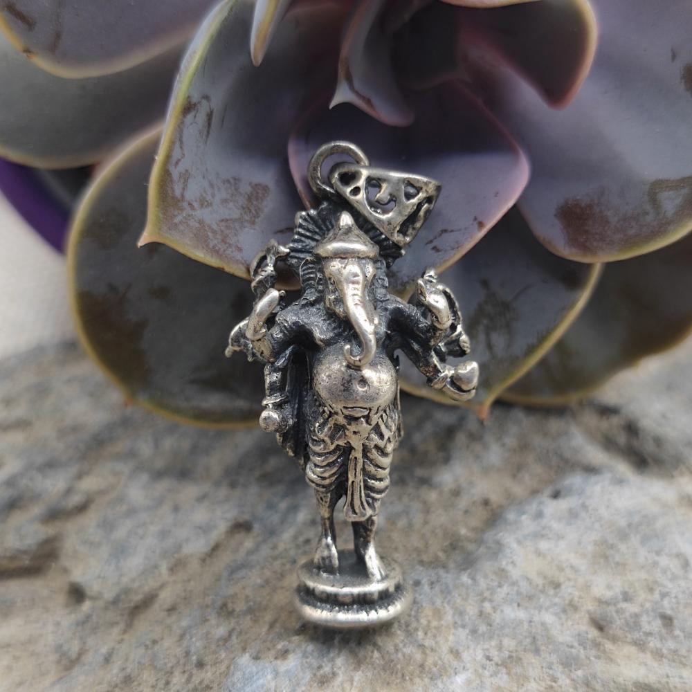 Ciondolo etnico in argento 925 Ganesh - ISHVARA