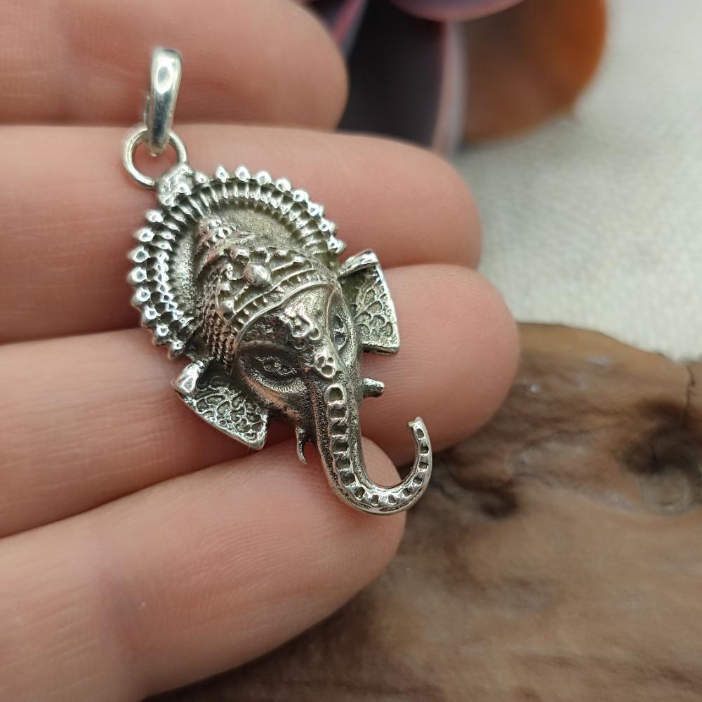 Ciondolo etnico in argento 925 Ganesh - MALINI