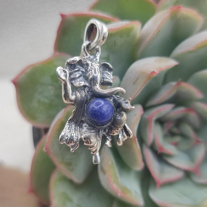 Ciondolo Ganesh con pietra in argento 925 - BAPINI