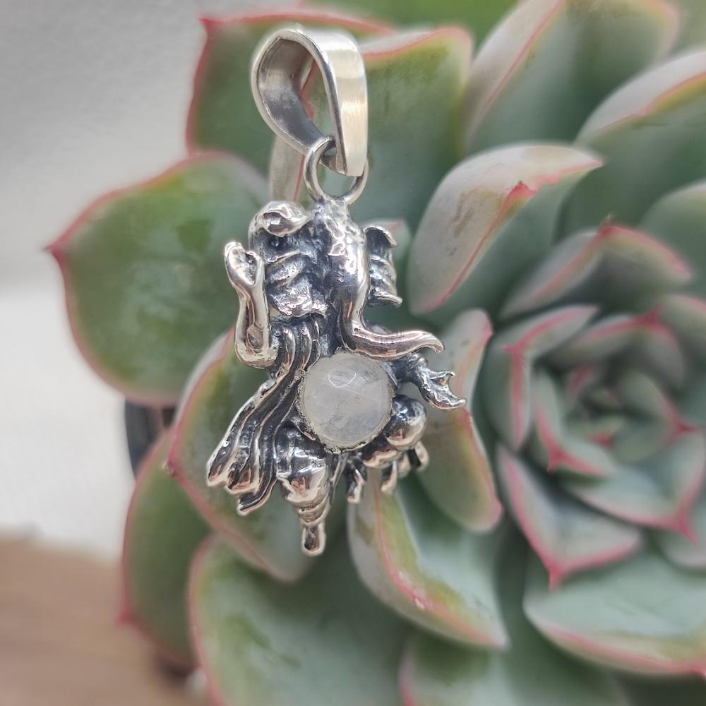 Ciondolo Ganesh con pietra in argento 925 - BAPINI