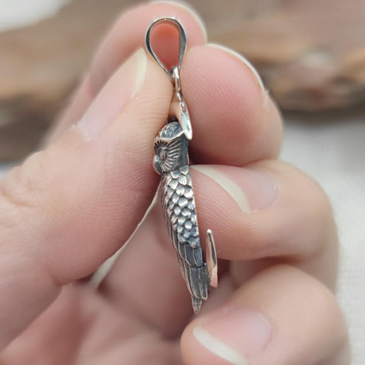 Ciondolo in argento 925 luna e gufo - RAMAGUNDAM