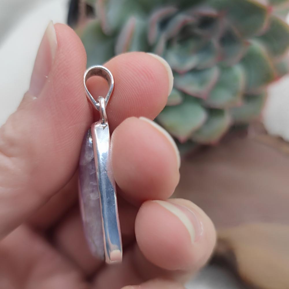 Ciondolo triangolare in argento 925 Kunzite - SAMALKOTA