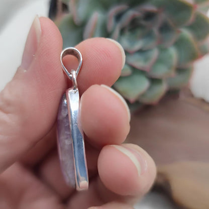 Ciondolo triangolare in argento 925 Kunzite - SAMALKOTA