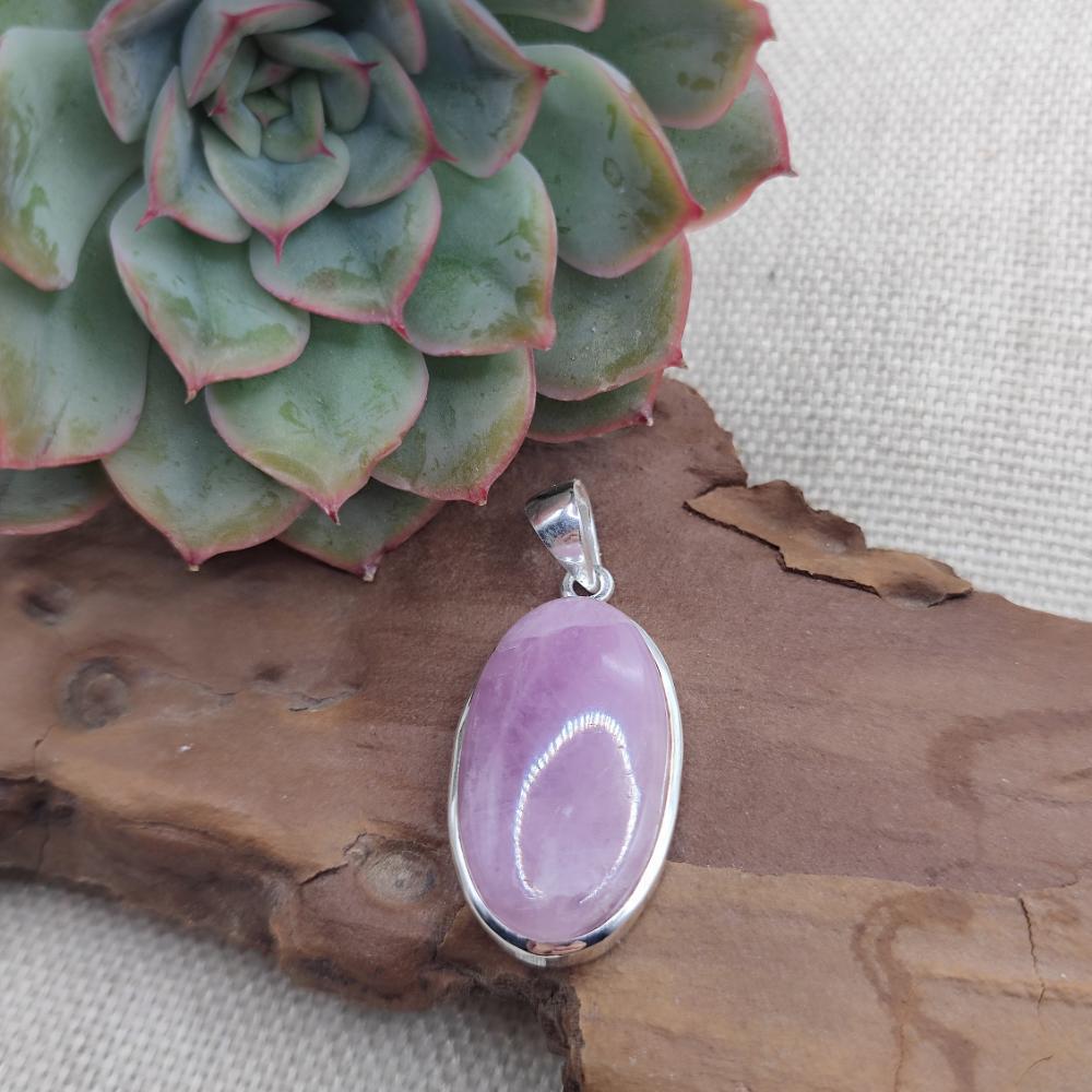 Ciondolo ovale in argento 925 Kunzite - SALUR