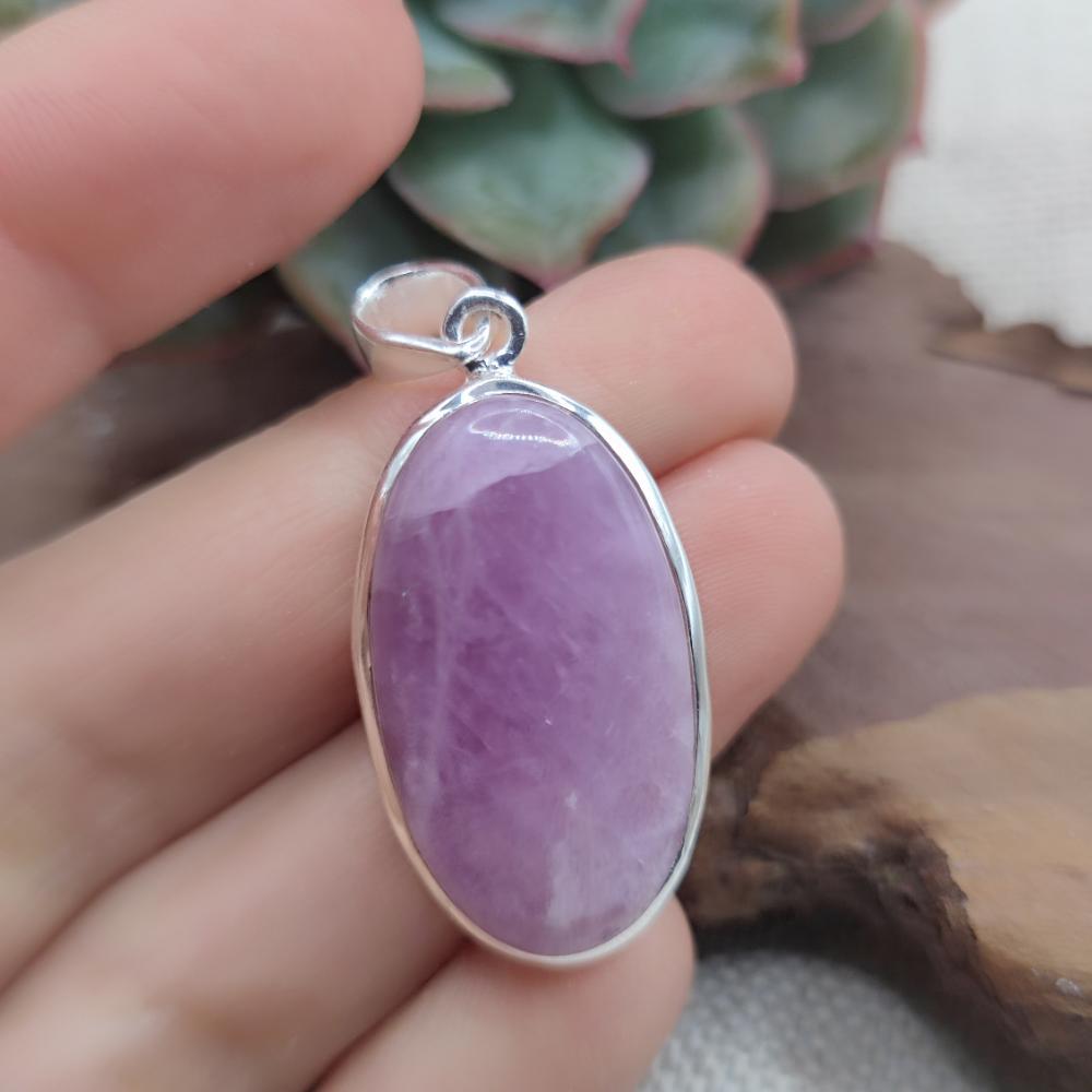 Ciondolo ovale in argento 925 Kunzite - SALUR