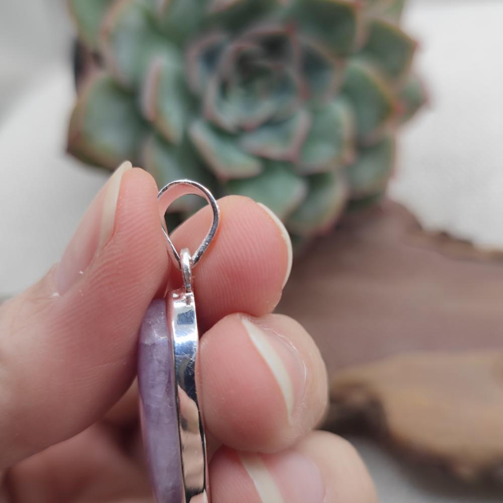 Ciondolo ovale in argento 925 Kunzite - SALUR