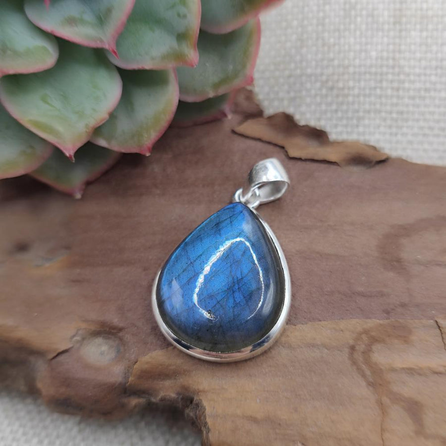 Ciondolo a goccia in argento 925 labradorite - SANGAREDDY