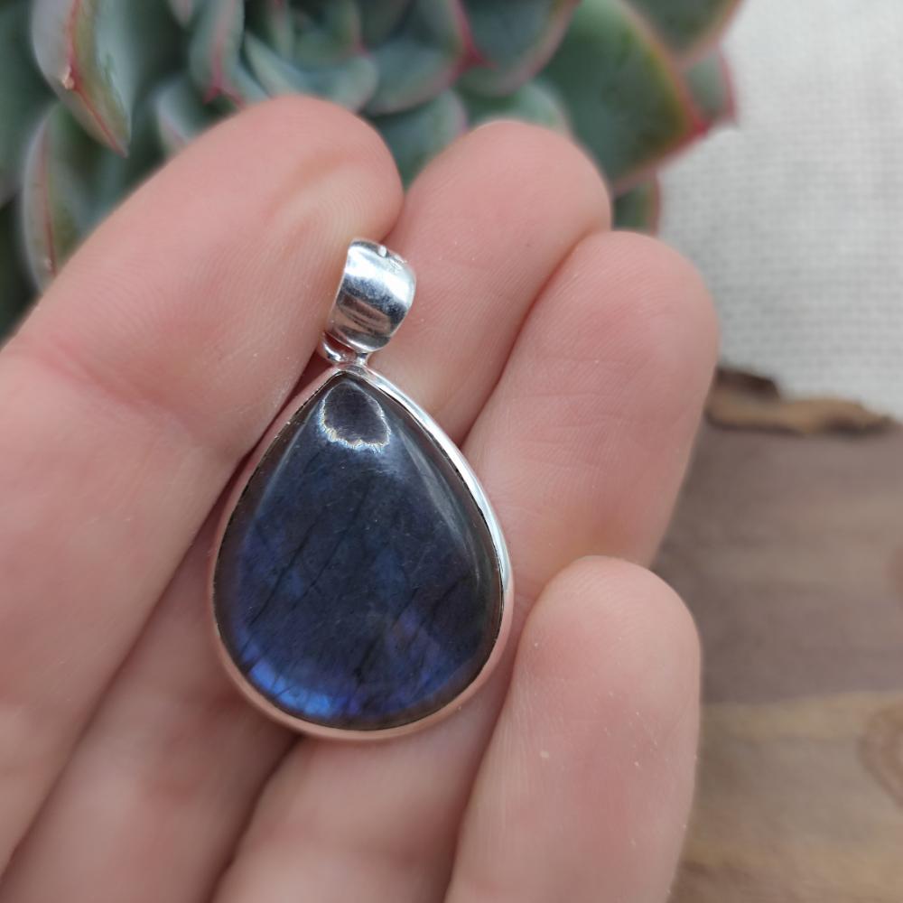 Ciondolo a goccia in argento 925 labradorite - SANGAREDDY