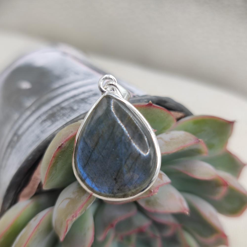 Ciondolo a goccia in argento 925 labradorite - SANGAREDDY
