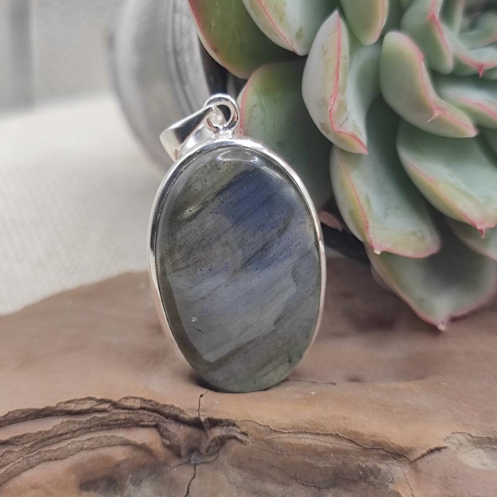 Ciondolo ovale in argento 925 labradorite - SECUNDERABAD