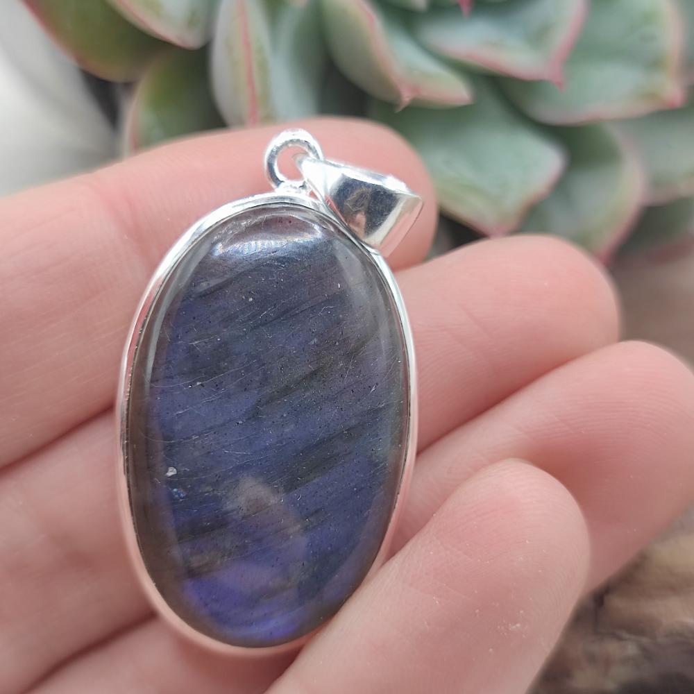 Ciondolo ovale in argento 925 labradorite - SECUNDERABAD