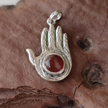 Ciondolo mano di Buddha in argento 925 pietra - NAYAGRAM