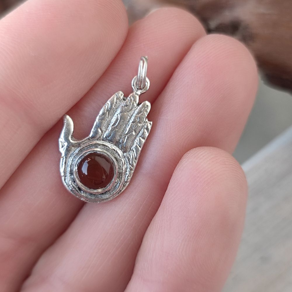 Ciondolo mano di Buddha in argento 925 pietra - NAYAGRAM