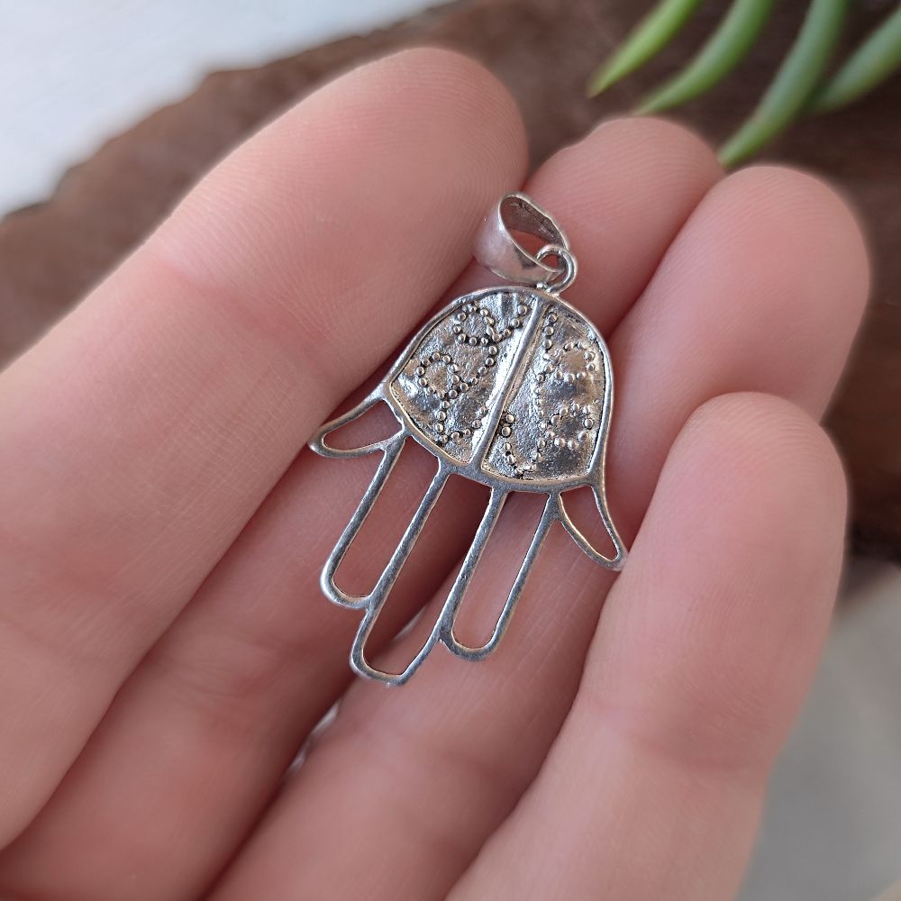 Ciondolo in argento 925 con mano di Fatima - CHITRADA