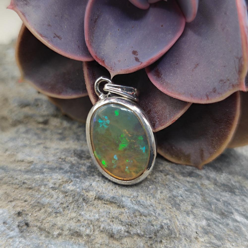 Ciondolo ovale in argento 925 opale - THANJAVUR
