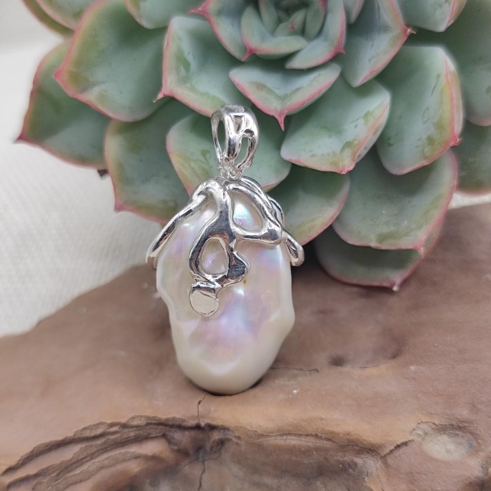 Ciondolo artigianale in argento 925 perla - RAMACHANDRA