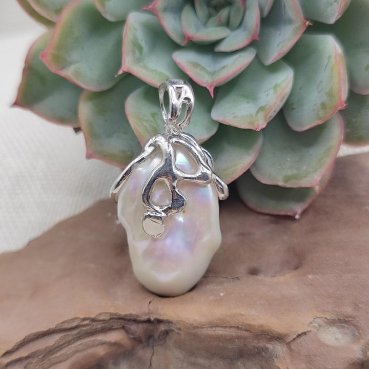 Ciondolo artigianale in argento 925 perla - RAMACHANDRA