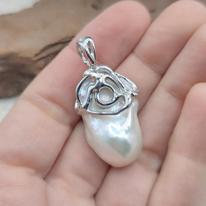Ciondolo artigianale in argento 925 perla - RAMACHANDRA