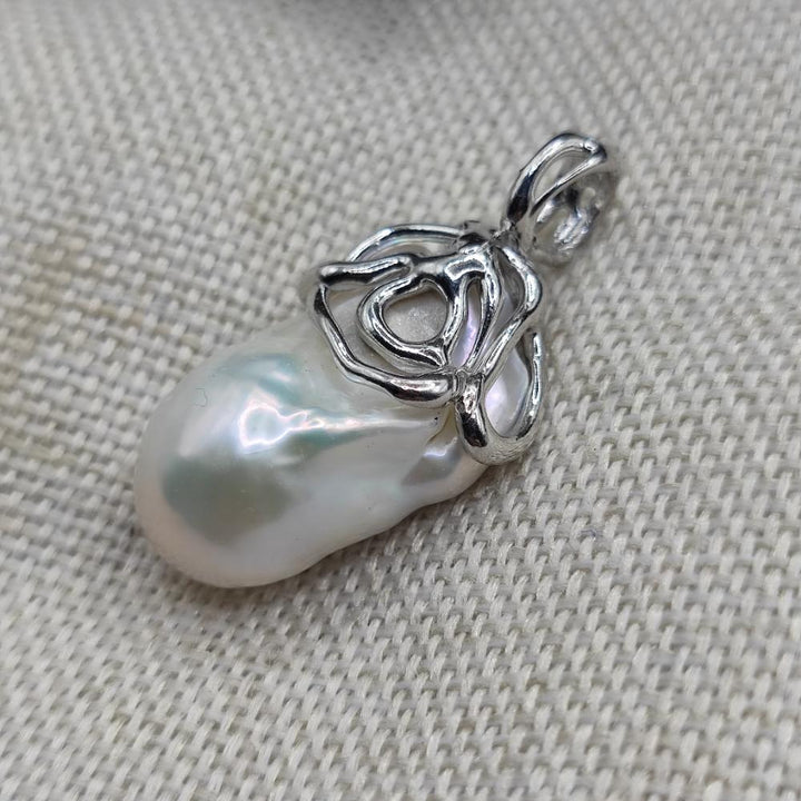 Ciondolo artigianale in argento 925 perla - RAMACHANDRA