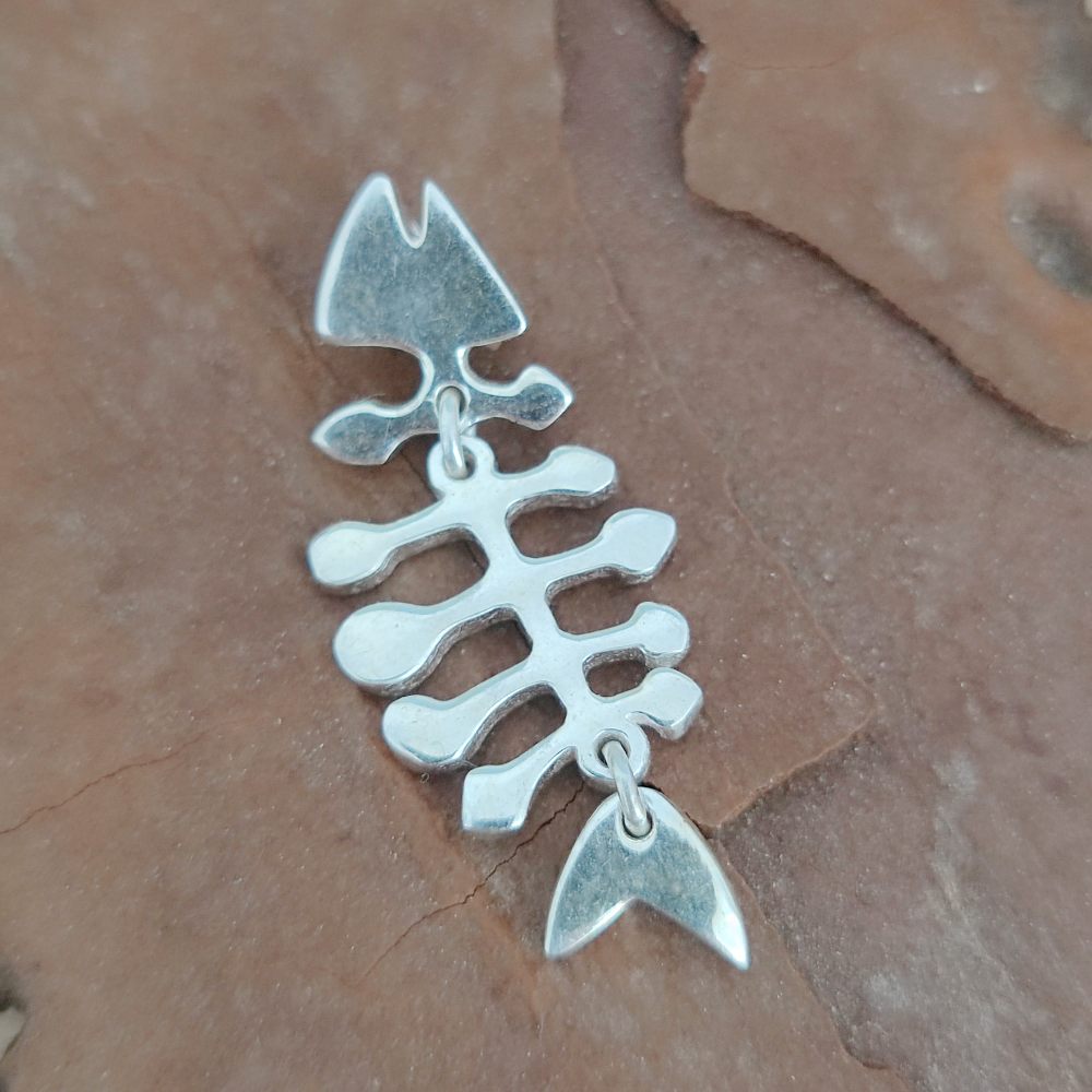Ciondolo in argento con lisca di pesce - KOIRA