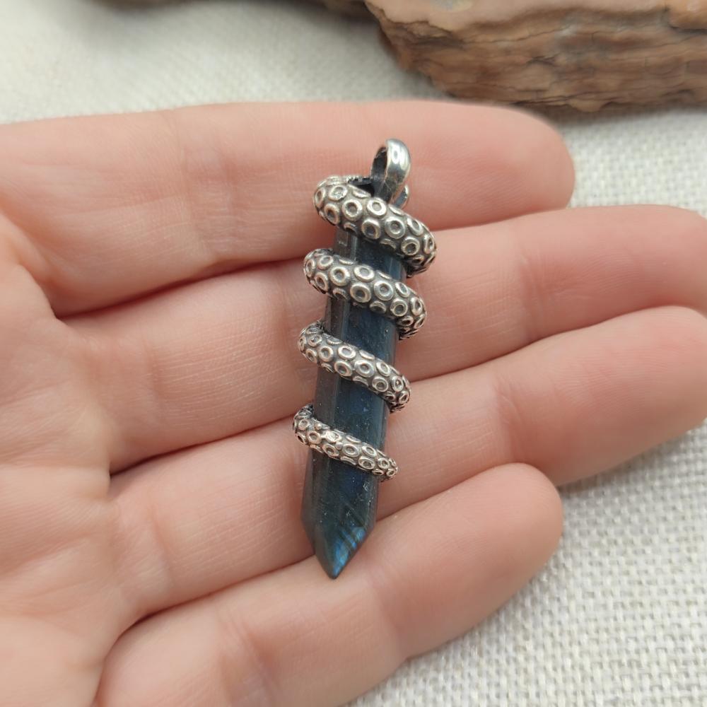 Ciondolo etnico in argento 925 con pietra - BAYANA
