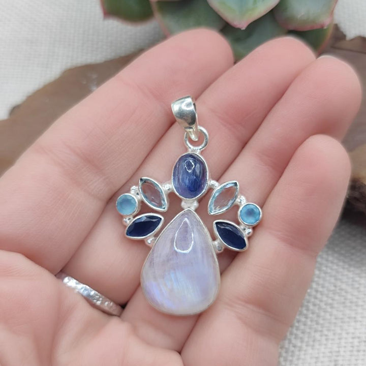 Ciondolo in argento 925 con pietra di luna - NARAYANPET