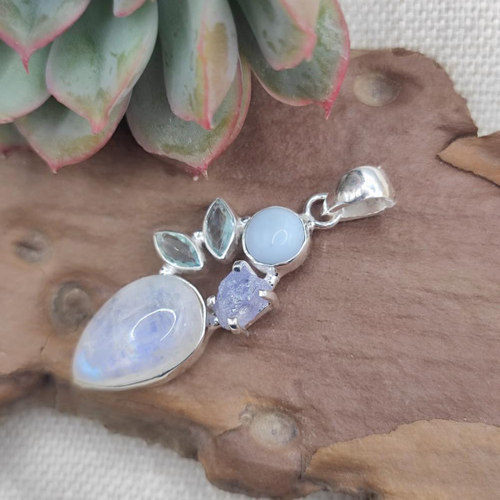 Ciondolo in argento 925 pietra di luna - RAJAHMUNDRY