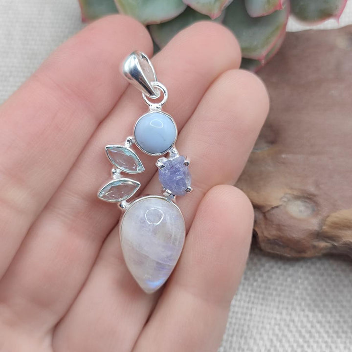 Ciondolo in argento 925 pietra di luna - RAJAHMUNDRY