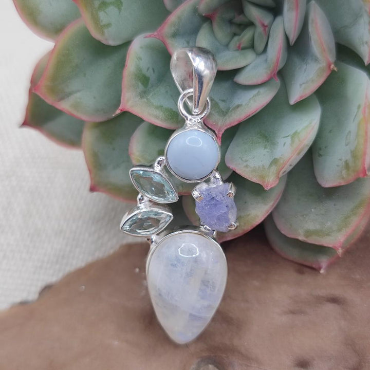 Ciondolo in argento 925 pietra di luna - RAJAHMUNDRY