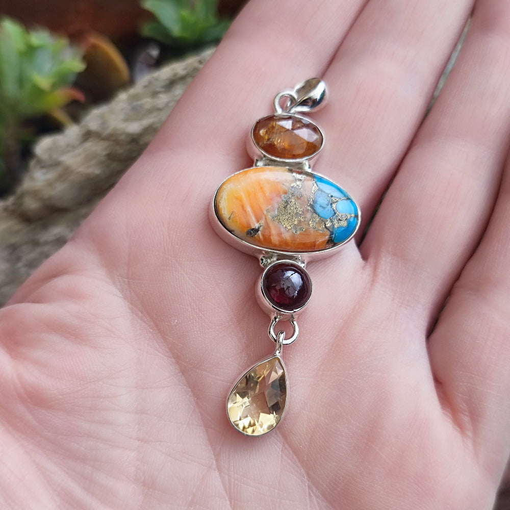 Ciondolo in argento 925 con pietra - HANDIA