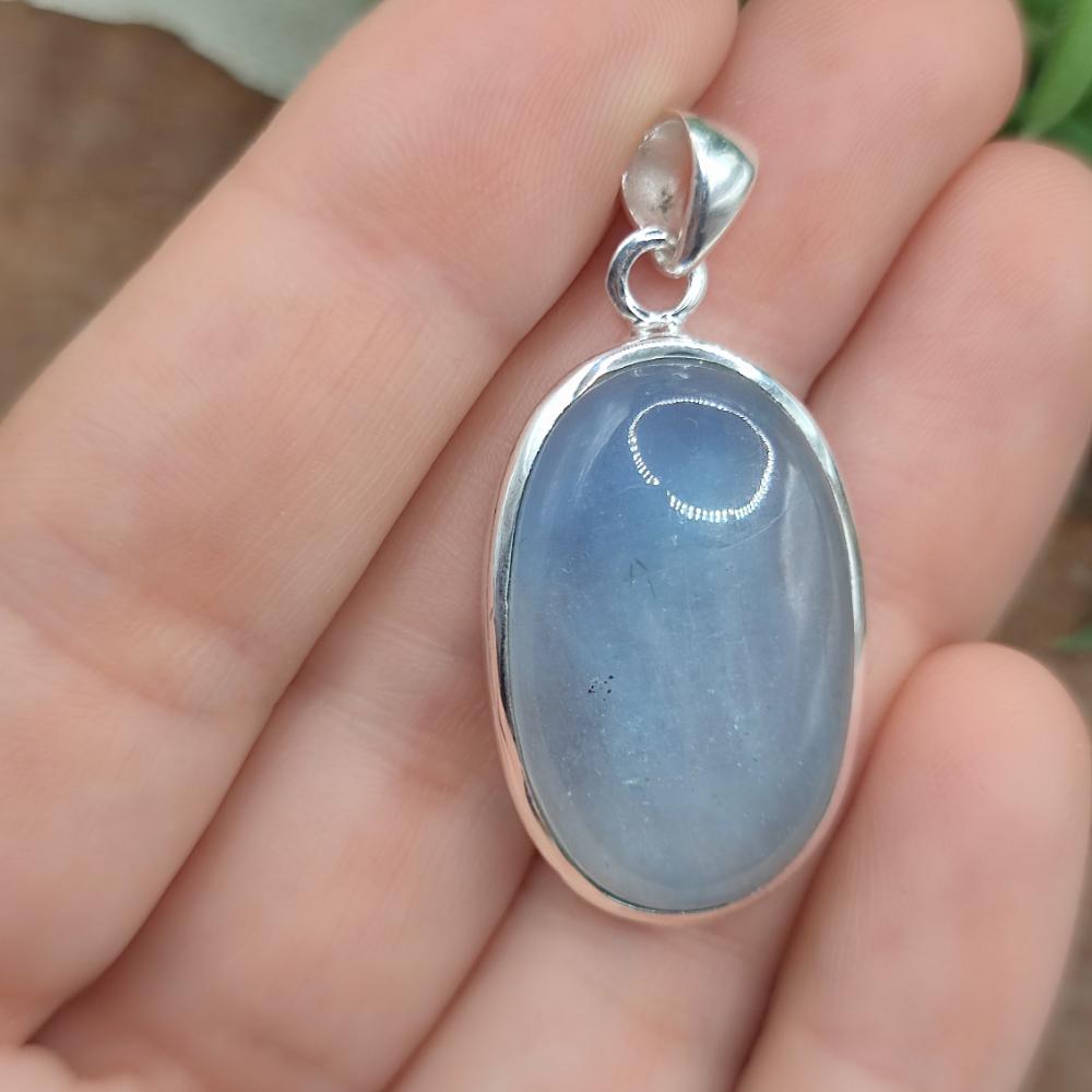 Ciondolo ovale in argento 925 con pietra - KIRWIL